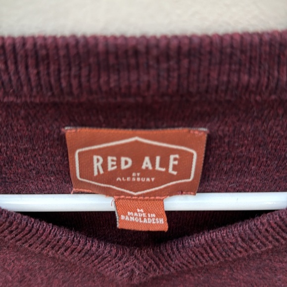 Red Ale By Alesbury Men's Burgundy Heather Sweater Crew Neck Long Sleeve size M - Picture 4 of 9